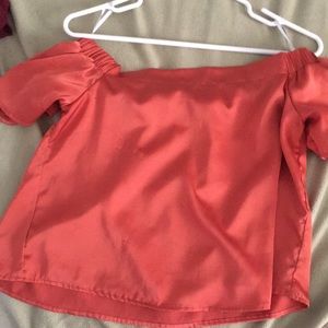Off the shoulder orange blouse